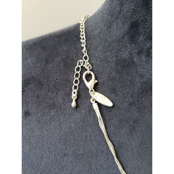 Women Layered Bead Necklace Rose Quartz Coral Stone Silver Tone Chain Clasp - Picture 3 of 6